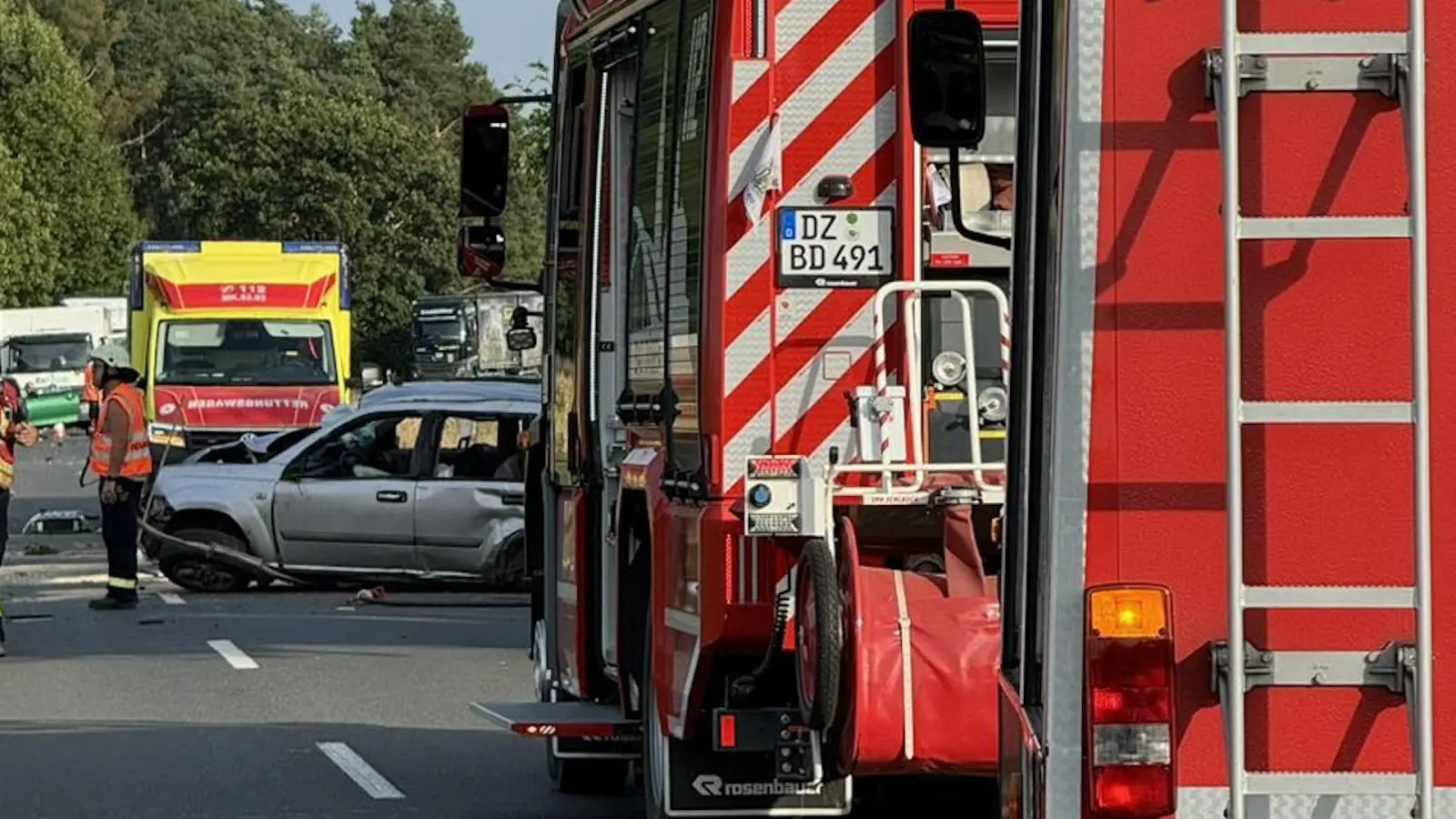 Bei dem Unfall wurden zwei Personen verletzt. (Foto: Freiwillige Feuerwehr Bad Düben)