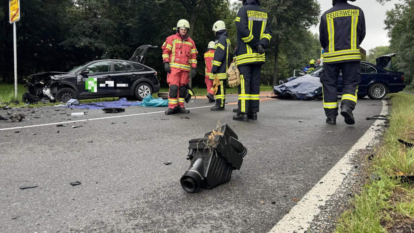 Auf der B87 kam es am Samstagvormittag zu einem schweren Unfall. (Foto: Daniel Große)