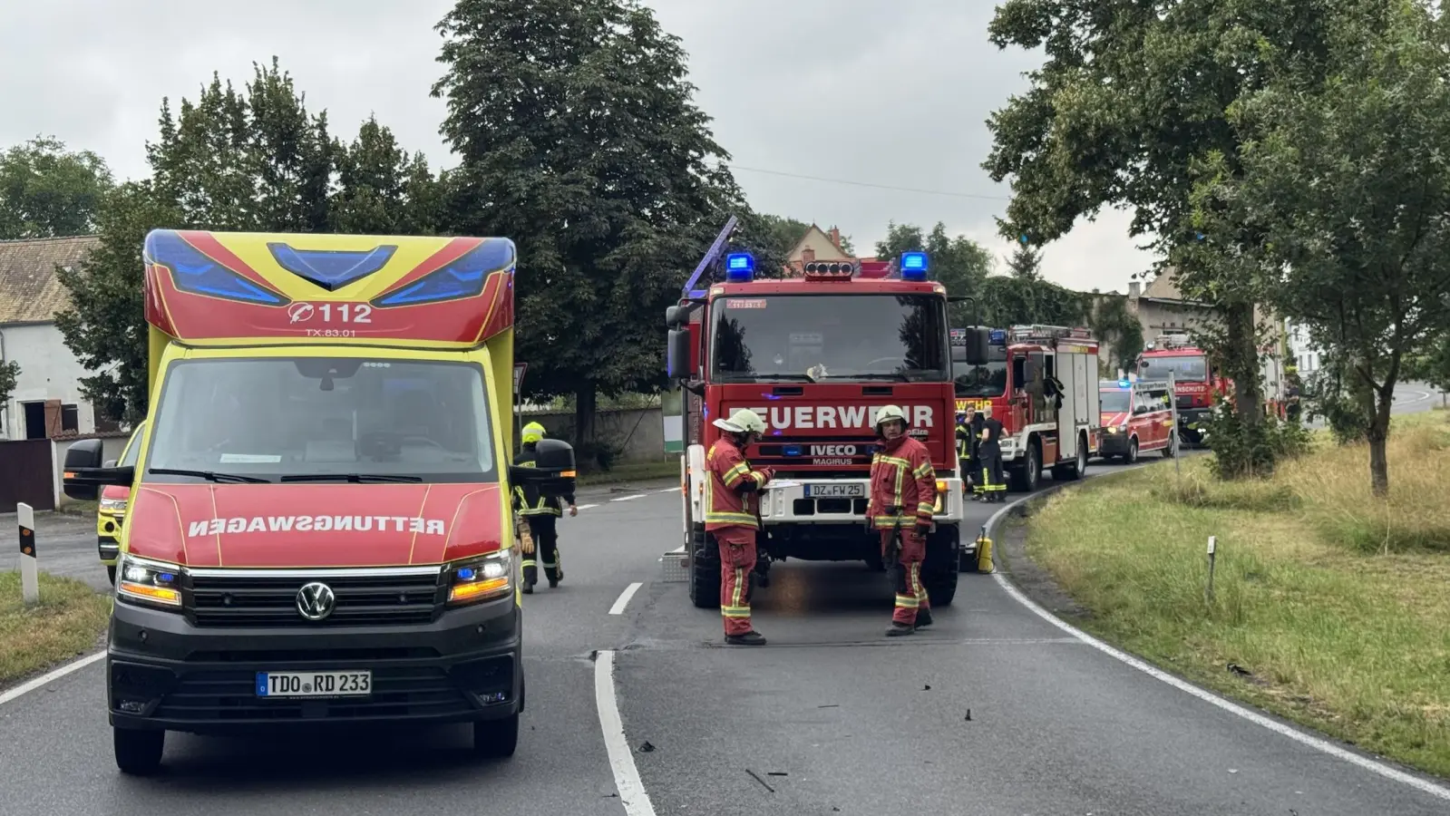 Auf der B87 kam es am Samstagvormittag zu einem schweren Unfall. (Foto: Daniel Große)