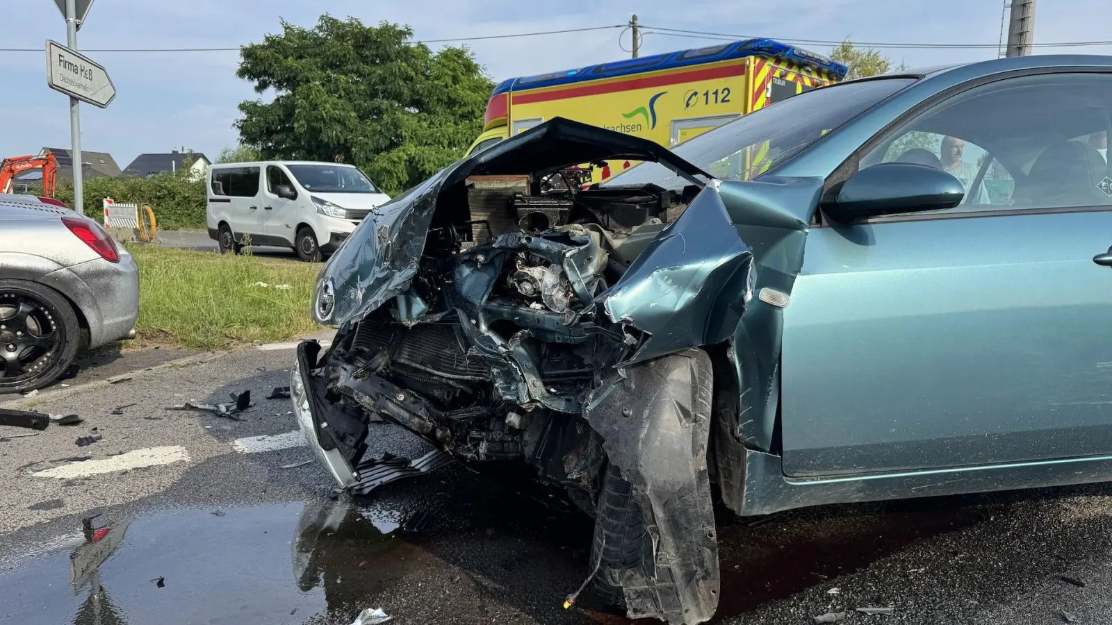 Auf der Sommerfelder Straße kam es am Freitagmorgen zu einem Unfall. (Foto: Daniel Große)