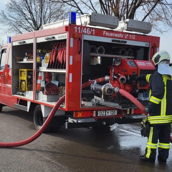 Die Feuerwehr Klitschmar bei einer Übung (Foto: Freiwillige Feuerwehr Klitschmar)
