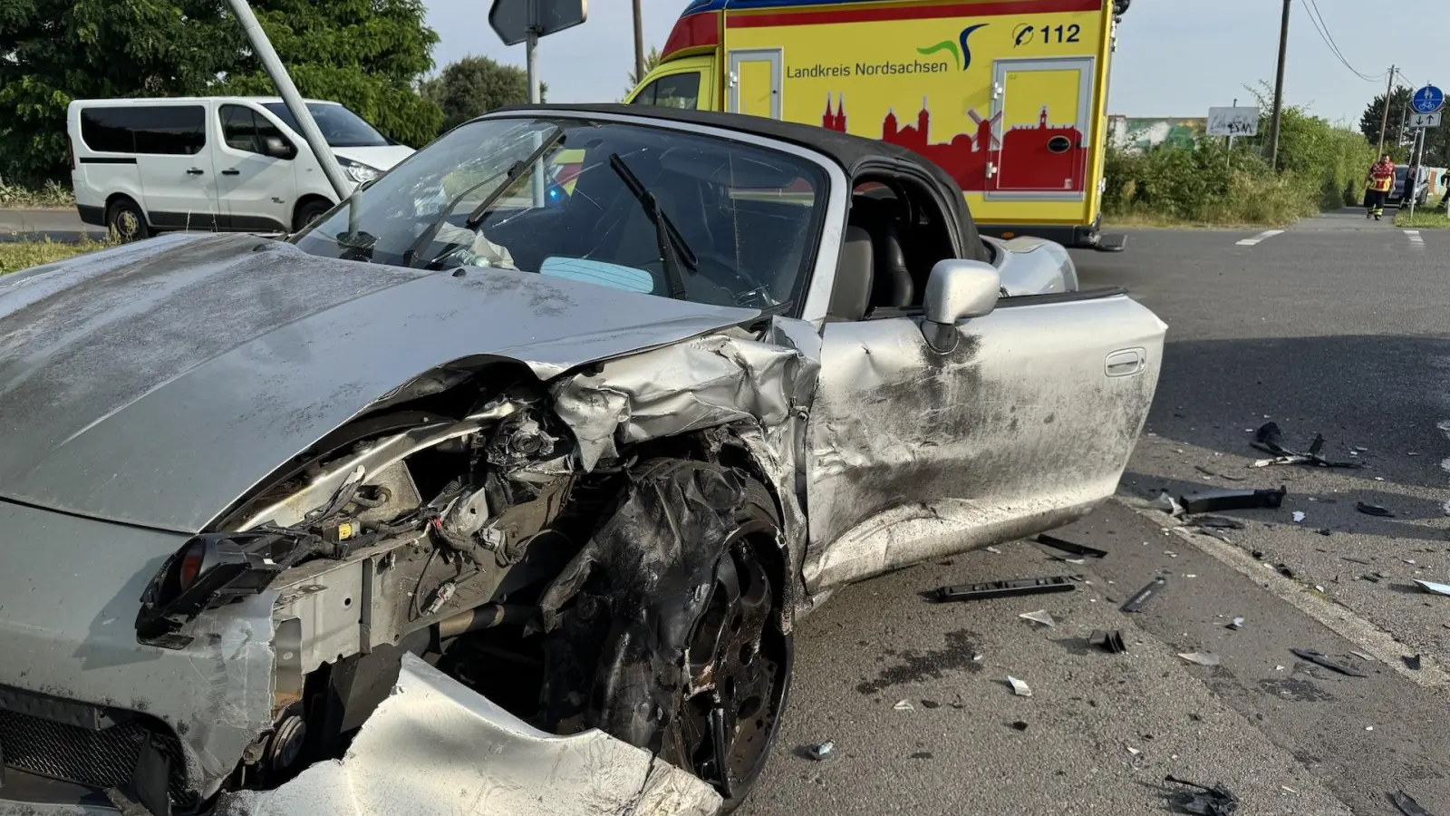 Auf der Sommerfelder Straße kam es am Freitagmorgen zu einem Unfall. (Foto: Daniel Große)