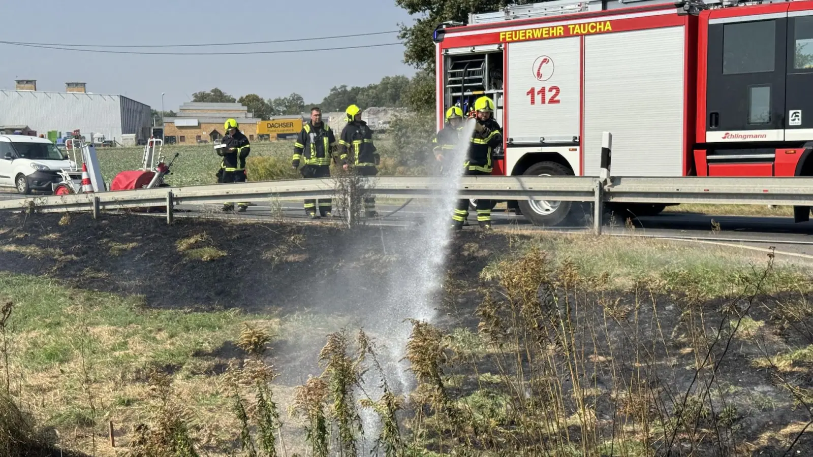 Die Freiwillige Feuerwehr löschte den Brand schnell. (Foto: Daniel Große)