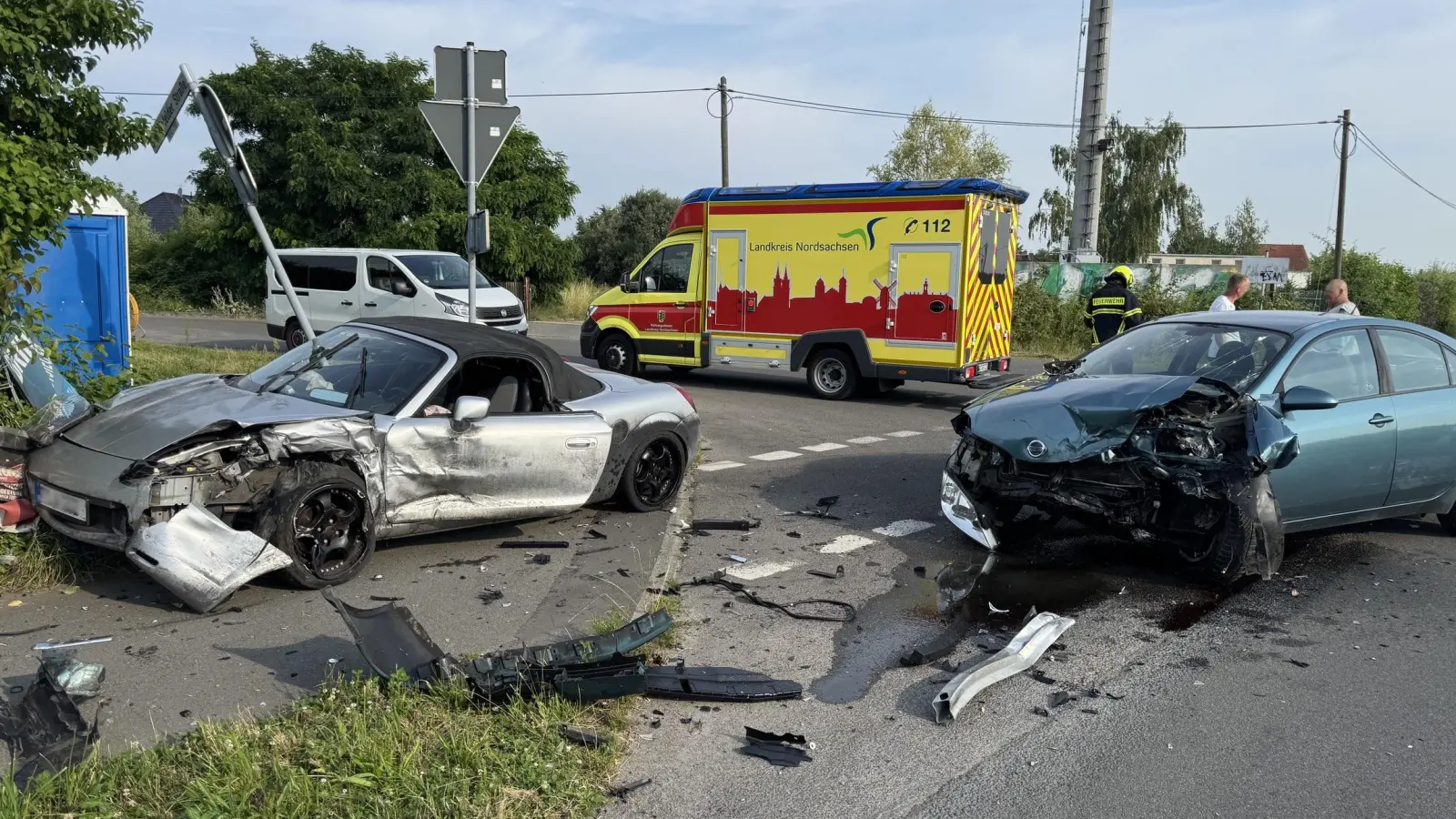 Auf der Sommerfelder Straße kam es am Freitagmorgen zu einem Unfall. (Foto: Daniel Große)