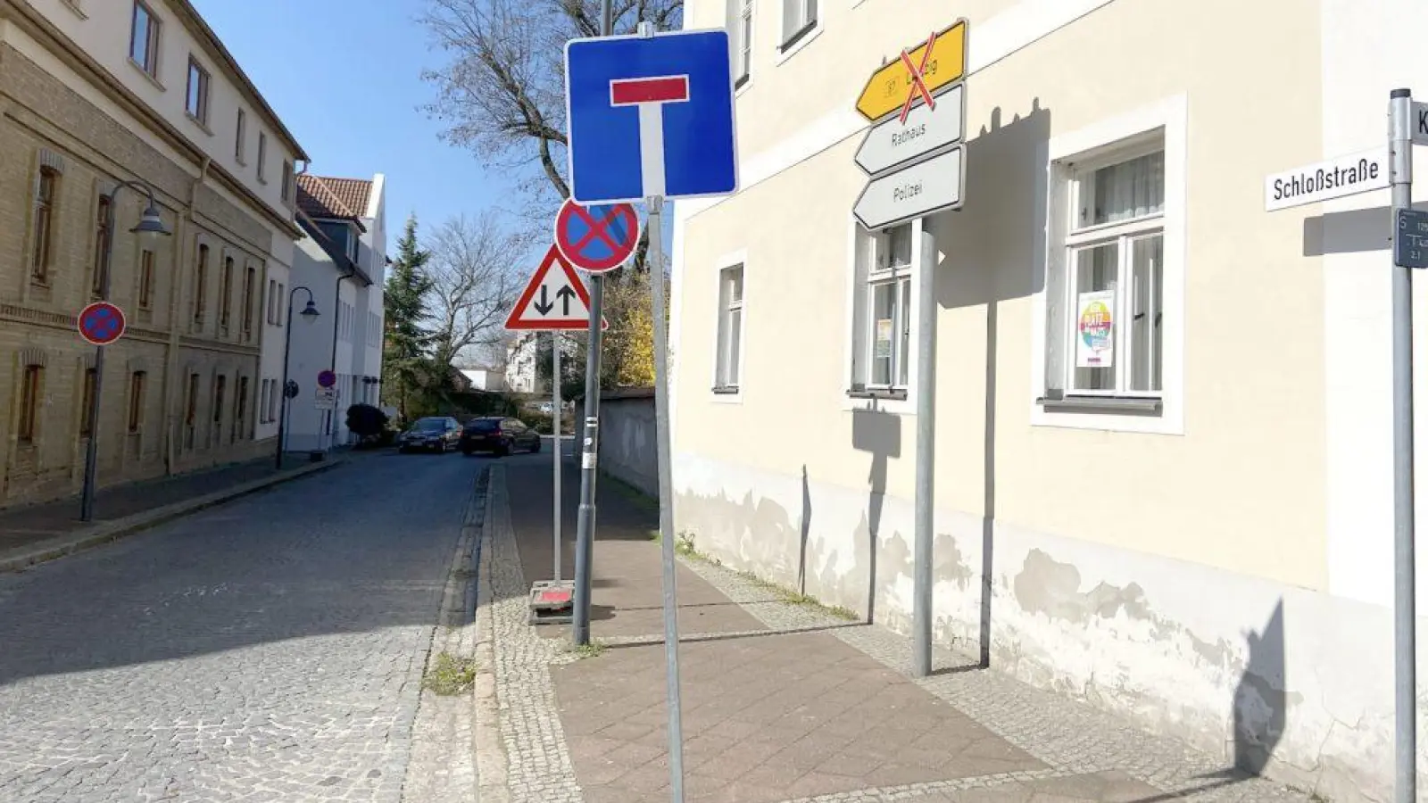 Die Schloßstraße wird am 8. und 19. April wegen Bauarbeiten gesperrt. (Archivbild: Daniel Große)