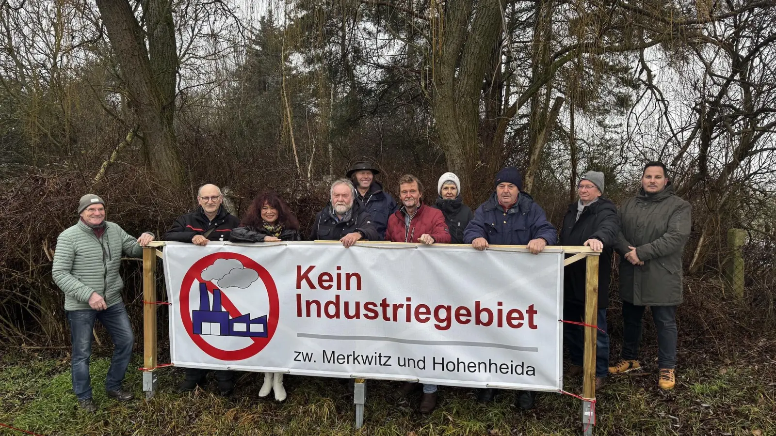 Merkwitzer Bürger wenden sich gegen die Vergrößerung des Industrieparks Nord. (Foto: Daniel Große)