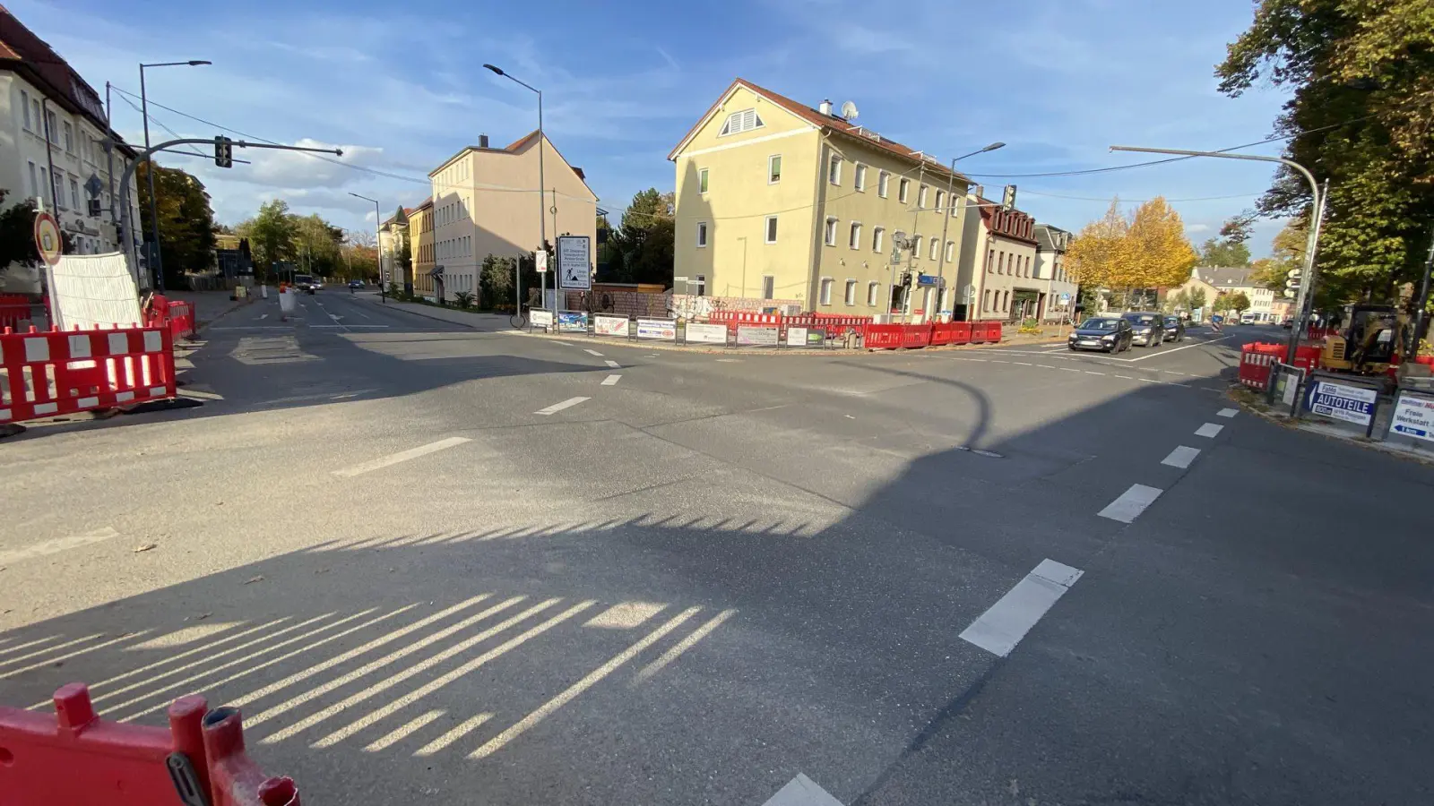 Kreuzung B87 / Graßdorfer Straße: Zusätzliche Bauarbeiten in den Ferien (Foto: taucha-kompakt.de)