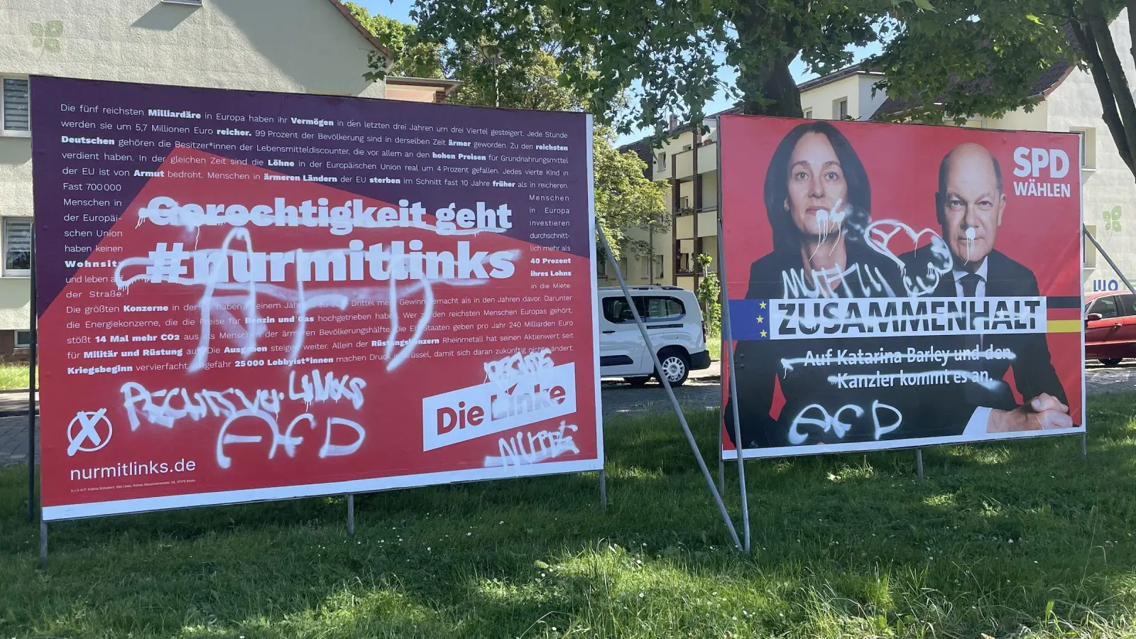 Diese Wahlplakate wurden beschmiert. (Foto: privat)