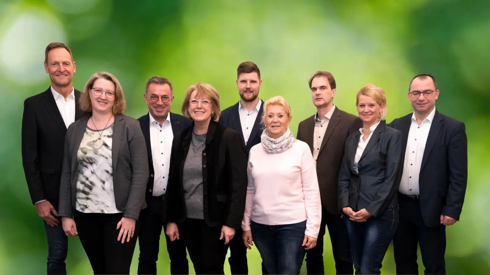 Neun der elf Kandidaten der CDU Taucha. Von links: Jens Bruske, Cornelia Geißenhöner, Andreas Prothmann, Dr. Gisela Herold, Eric Neundorf, Sigrid Wagner, Dr. Marcus Mittendorf, Ariane Ohmenzetter, Frank Apitz (Foto: CDU Ortsverband Taucha)